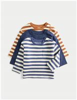 3pk Pure Cotton Striped Long Sleeved Tops (0-3 Yrs)