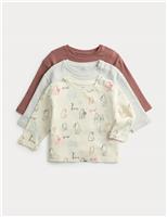 3pk Pure Cotton Bear Print Waffle Tops (0-3 Yrs)