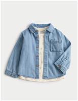 Denim Shirt with Printed T-Shirt (0-6 Yrs)