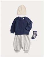 4 Piece Cotton Rich Knitted Outfit (0-6 Yrs)