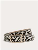 Leather Rich Animal Print Textured Belt