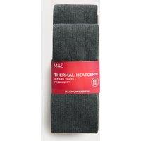 M&S 2 Pack Thermal Tights (4-16 Yrs) Dark Grey