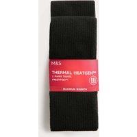 M&S 2 Pack Thermal Tights (4-16 Yrs) Black