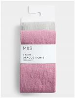 2pk Sparkle Opaque Tights
