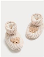 Spencer Bear Knitted Booties (0 Mths-3 Yrs)