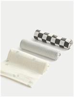 3pk Pure Cotton Checked Muslin Squares