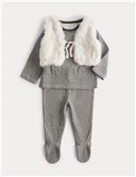 3 Piece Pure Cotton Top & Bottom Outfit (0-12 Months)