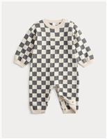 Pure Cotton Checkerboard Knitted All in One (0-12 Mths)