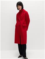 Brushed Revere Collar Single Breasted Longline Tailored Coat