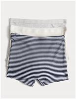 3pk Cotton Rich Striped Ribbed Boxers (6-16 Yrs)