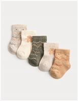 5pk Cotton Rich Gingerbread Socks (0-3 Yrs)