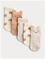 5pk Cotton Rich Spencer Bear Socks (0-3 Yrs)