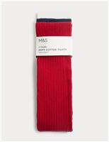 2 Pack Cotton Rich Ribbed Tights (2-14 Years)