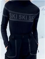 Seamless Ski Base Layer Top with Merino Wool