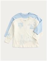 2 Pack Pure Cotton Disney Frozen Tops (2-8 Years)