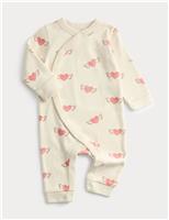 Cotton Rich Heart Print Sleepsuit (0 Mths-3 Yrs)