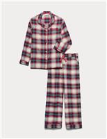 Pure Cotton Family Christmas Checked Pyjamas (1-16 Yrs)