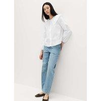 M&S Pure Cotton Collared Blouse Soft White