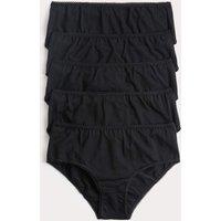 M&S 5 Pack Cotton with Stretch Stoma Knickers (2-16 Yrs) Black