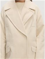 Twill Double Breasted Longline Tailored Coat