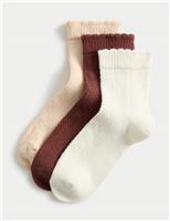 3pk Cotton Rich Pelerine Socks (6 Small - 7 Large)