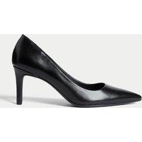M&S Wide Fit Stiletto Heel Pointed Court Shoes Black