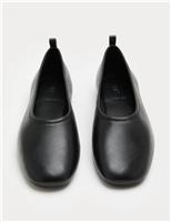 Leather Flat Ballet Pumps