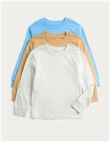 3 Pack Pure Cotton Long Sleeve Tops (2-8 Yrs)