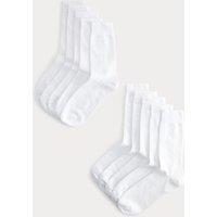 M&S 10 Pack Cool & Fresh Cotton Rich Socks White