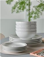 12 Piece Cotton White Dinner Set