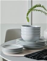 12 Piece Dove Grey Dinner Set