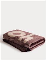 Pure Wool Oh Happy Day Slogan Throw