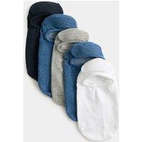 M&S 5 Pack Cool & Fresh Invisible Trainer Liners Denim Mix