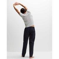 M&S Pure Cotton Striped Pyjama Set Grey Mix