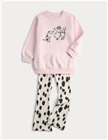 Cotton Rich Dog Print Top & Bottom Outfit (2-7 Yrs)