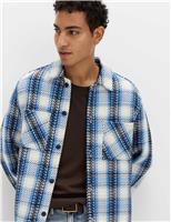Regular Fit Pure Cotton Checked Overshirt