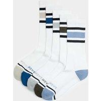 Goodmove 5 Pack Cool & Fresh Cotton Rich Cushioned Sports Socks White Mix