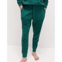 M&S Pure Cotton Waffle Loungewear Bottoms Green