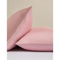 M&S 2 Pack Rest & Renew Pure Cotton Pillowcases Soft Pink