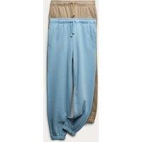 M&S 2 Pack Cotton Rich Joggers (6-16 Yrs) Blue Mix