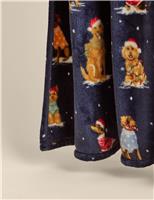 Soft Fleece Dog Print Throw