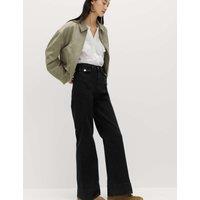 M&S High Waisted Patch Pocket Flared Jeans Black