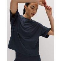 Goodmove Modal Cotton Blend Lightweight Boxy T-shirt Nightshade