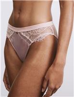 Saffron Satin & Lace High Leg Knickers