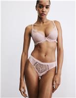 Saffron Satin & Lace Thong