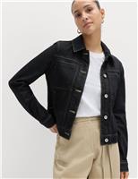 Denim Collared Short Trucker Jacket