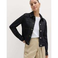 M&S Denim Collared Short Trucker Jacket Dark Indigo