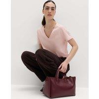 M&S Pure Cotton V-Neck T-Shirt Cool Pink
