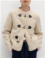 Faux Shearling Toggle Fastening Jacket