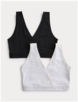 M&S 2 Pack Lounge Nursing Maternity Bras Grey Mix